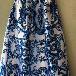 Elegant Blue Flowered Prom Dress